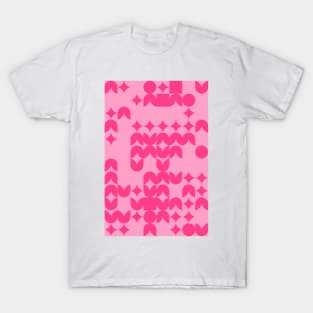 Girly Pinkish Geometric Pattern - Flowers & Stars #2 T-Shirt